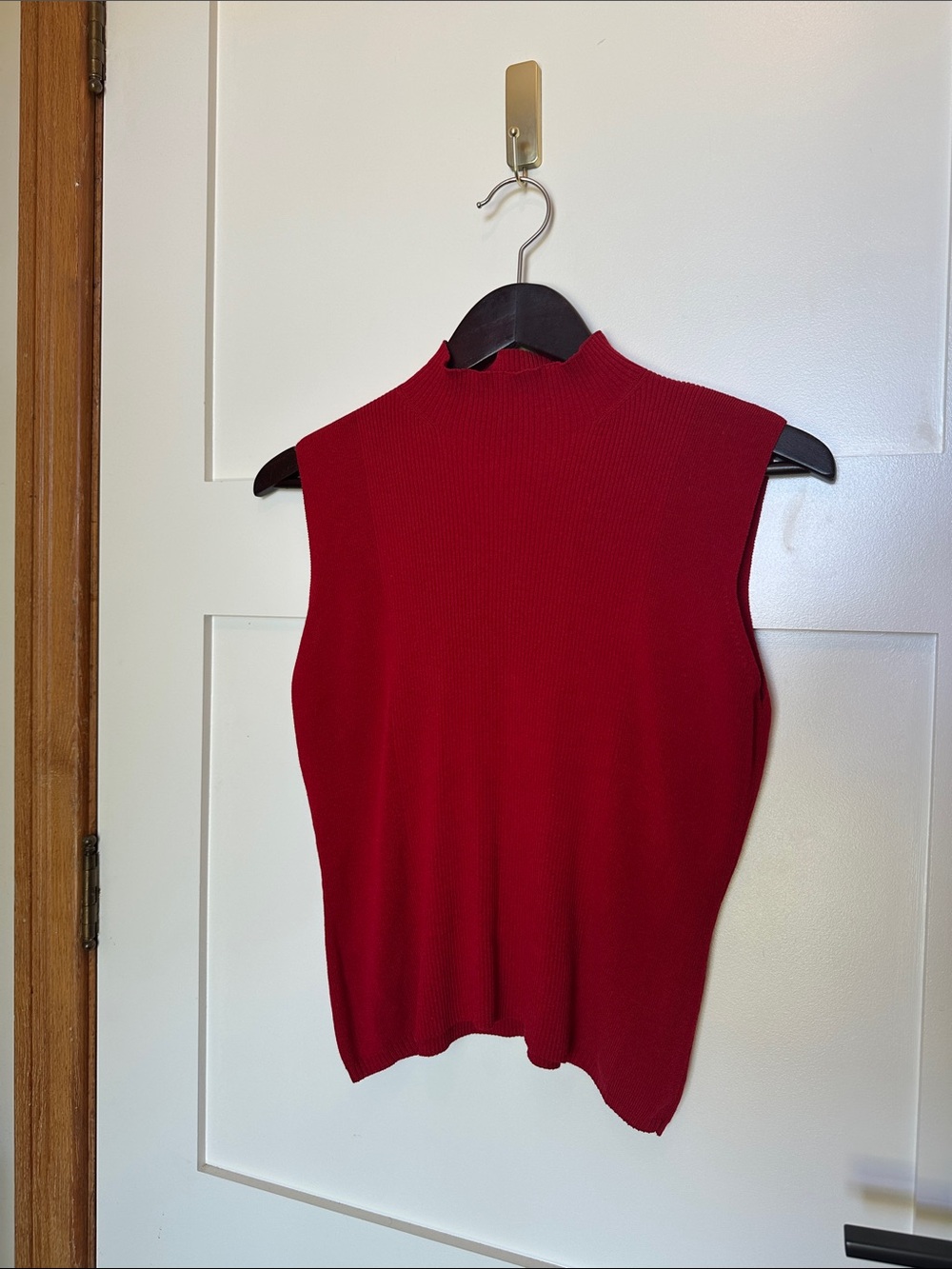Danier Sleeveless Mock Neck Top - Red